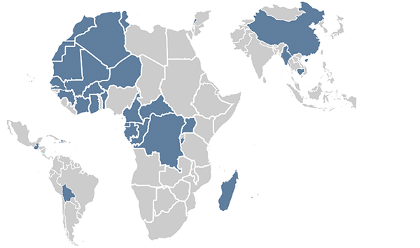 cartes d'afrique, asie et amerique centrale et latine